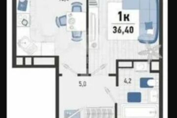 1-к квартира, 36 м², 2/21 эт.